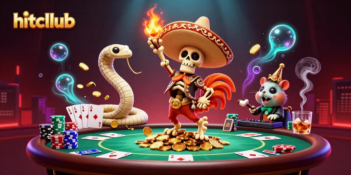 Experience the excitement at hitcllub with a vibrant 3D casino scene full of action and fun.