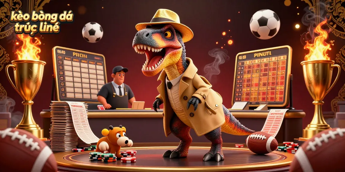 Engage in live betting action with kèo bóng đá trực tuyến at this thrilling 3D scene packed with sports betting elements.