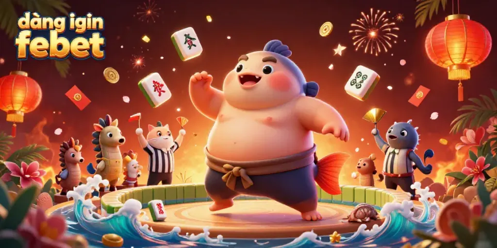 Engage in exciting gameplay with đăng nhập febet, featuring animated characters like a fugu puffed up in competition.